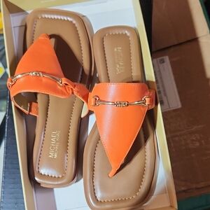 Michael Kors Vibrant Orange Punch Sandals